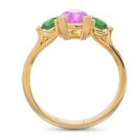 Three Stone Pear Shape Baspa Ring