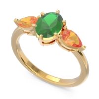 Three Stone Oval Uditi Ring
