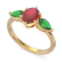 Three Stone Oval Uditi Ring