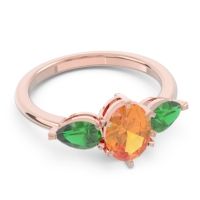 Three Stone Oval Uditi Ring