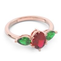 Three Stone Oval Uditi Ring