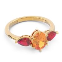 Three Stone Oval Uditi Ring