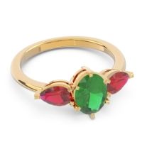 Three Stone Oval Uditi Ring