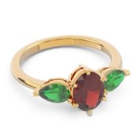 Three Stone Oval Uditi Ring