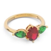 Three Stone Oval Uditi Ring