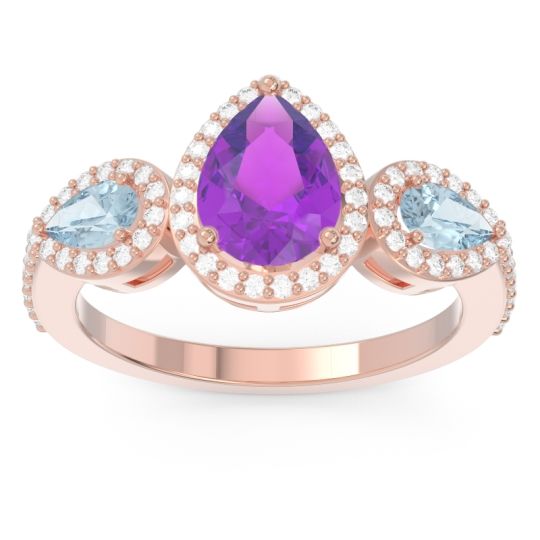Halo Three Stone Pear Shape Varsana Ring