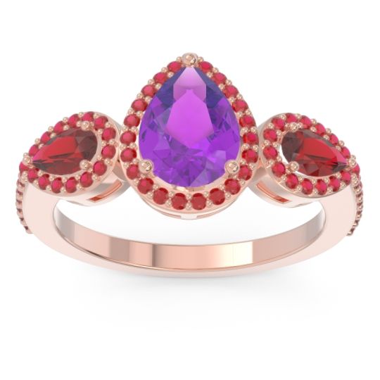 Halo Three Stone Pear Shape Varsana Ring
