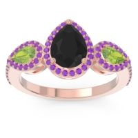 Halo Three Stone Pear Shape Varsana Ring