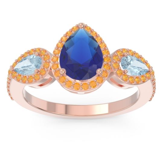 Halo Three Stone Pear Shape Varsana Ring