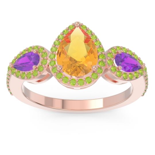 Halo Three Stone Pear Shape Varsana Ring