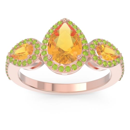 Halo Three Stone Pear Shape Varsana Ring