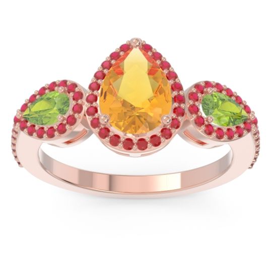 Halo Three Stone Pear Shape Varsana Ring