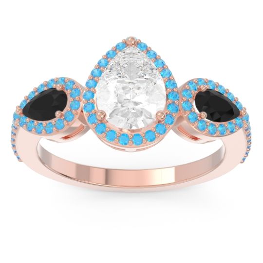 Halo Three Stone Pear Shape Varsana Ring