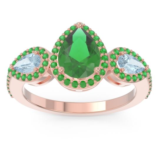 Halo Three Stone Pear Shape Varsana Ring