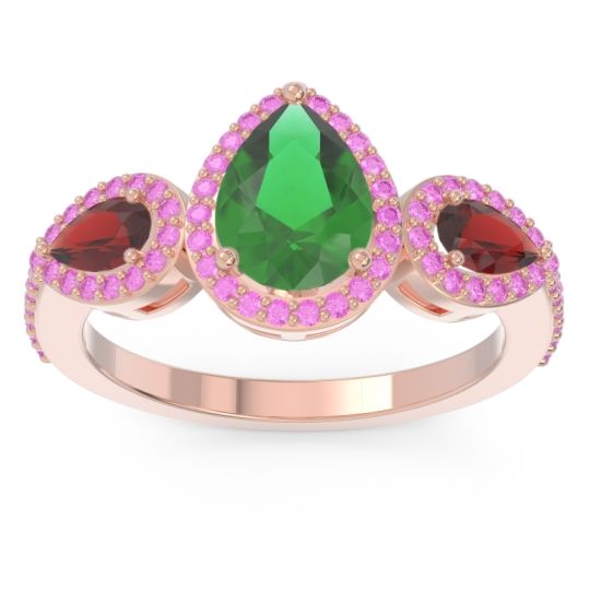 Halo Three Stone Pear Shape Varsana Ring