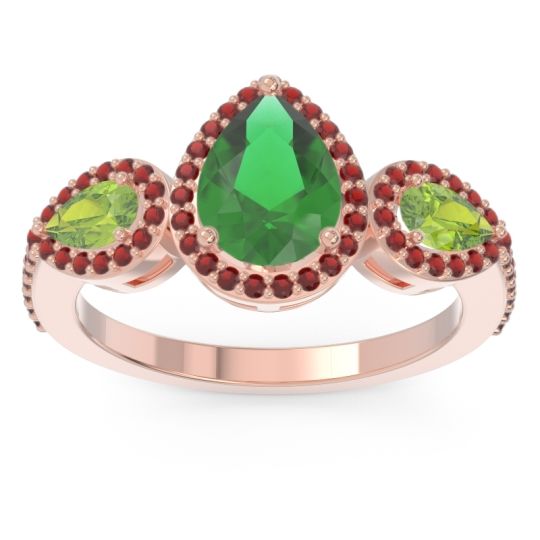 Halo Three Stone Pear Shape Varsana Ring