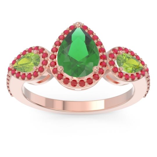 Halo Three Stone Pear Shape Varsana Ring