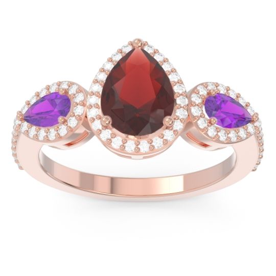 Halo Three Stone Pear Shape Varsana Ring