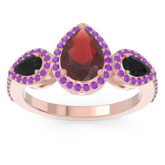 Halo Three Stone Pear Shape Varsana Ring