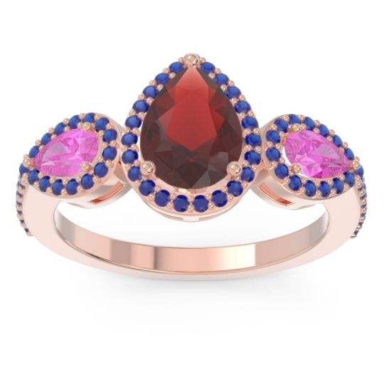 Halo Three Stone Pear Shape Varsana Ring
