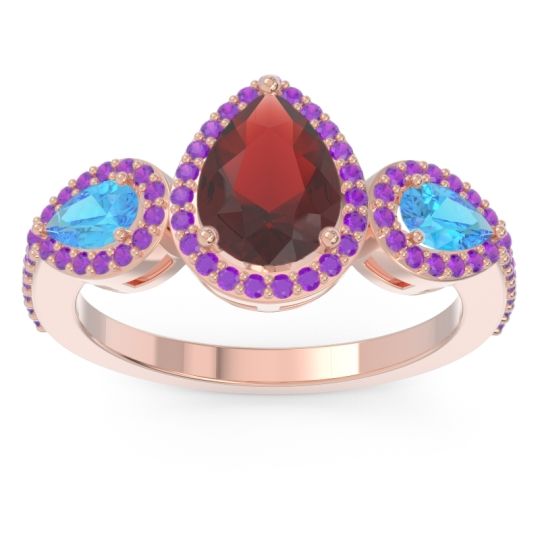 Halo Three Stone Pear Shape Varsana Ring