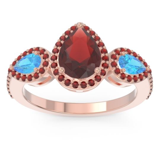 Halo Three Stone Pear Shape Varsana Ring