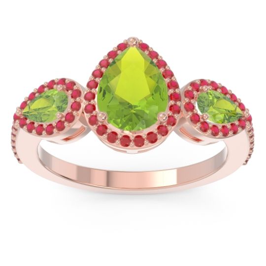 Halo Three Stone Pear Shape Varsana Ring