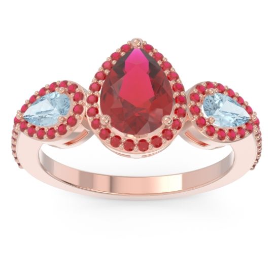 Halo Three Stone Pear Shape Varsana Ring