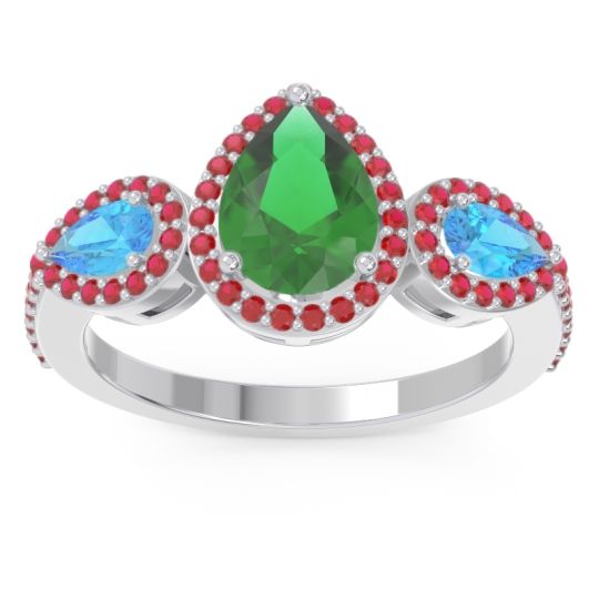 Halo Three Stone Pear Shape Varsana Ring