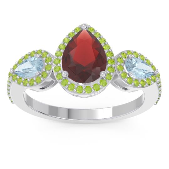Halo Three Stone Pear Shape Varsana Ring