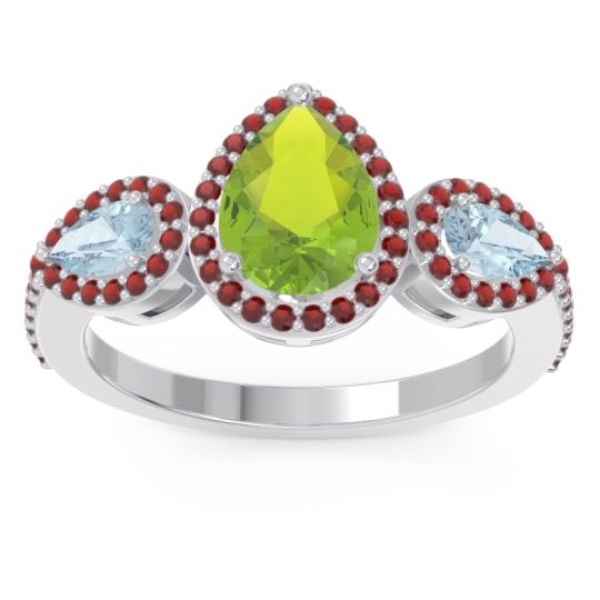Halo Three Stone Pear Shape Varsana Ring