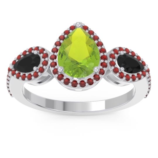Halo Three Stone Pear Shape Varsana Ring