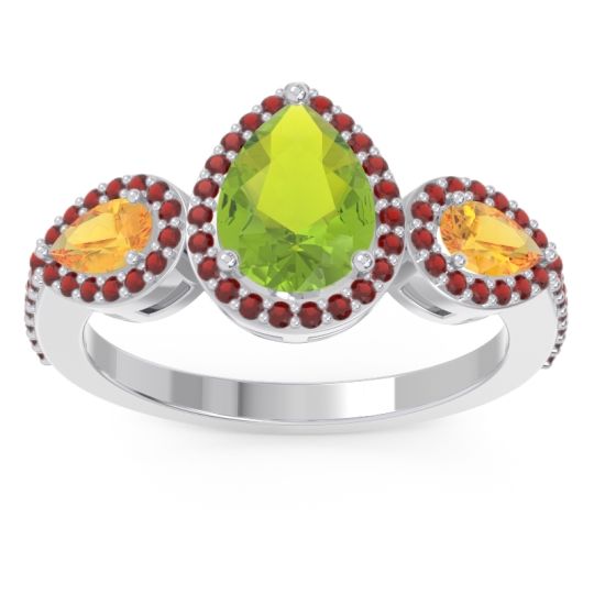 Halo Three Stone Pear Shape Varsana Ring