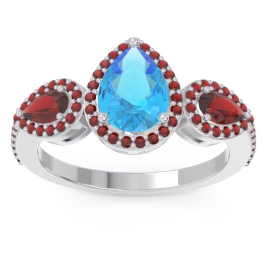 Halo Three Stone Pear Shape Varsana Ring