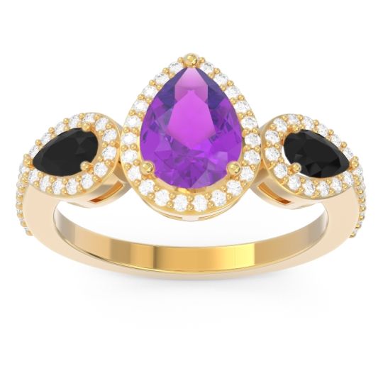 Halo Three Stone Pear Shape Varsana Ring