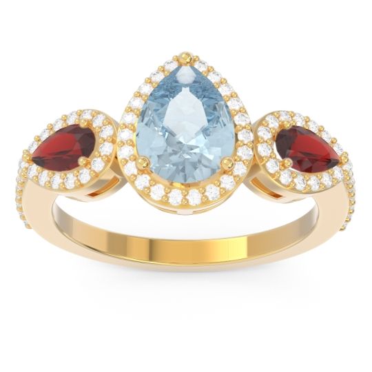 Halo Three Stone Pear Shape Varsana Ring