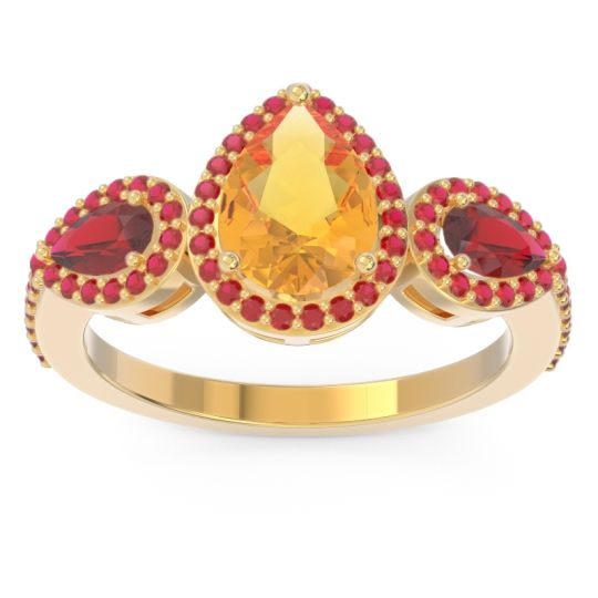 Halo Three Stone Pear Shape Varsana Ring