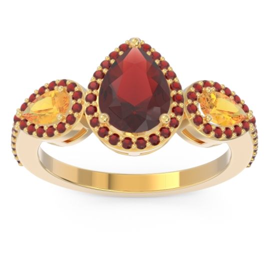 Halo Three Stone Pear Shape Varsana Ring