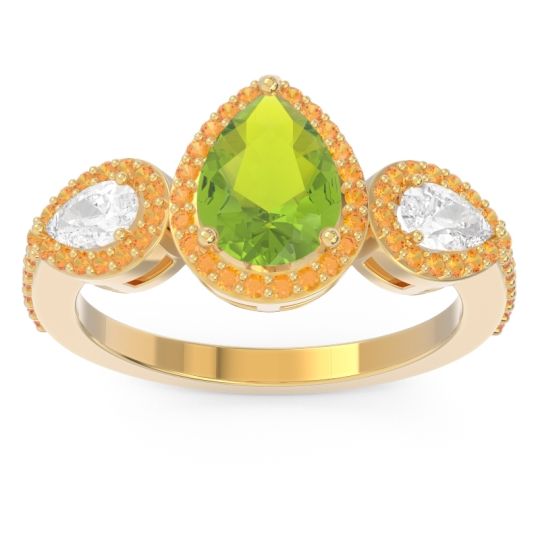 Halo Three Stone Pear Shape Varsana Ring
