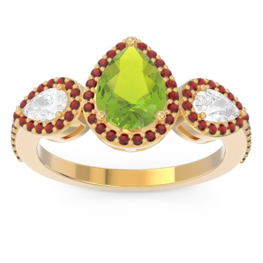 Halo Three Stone Pear Shape Varsana Ring