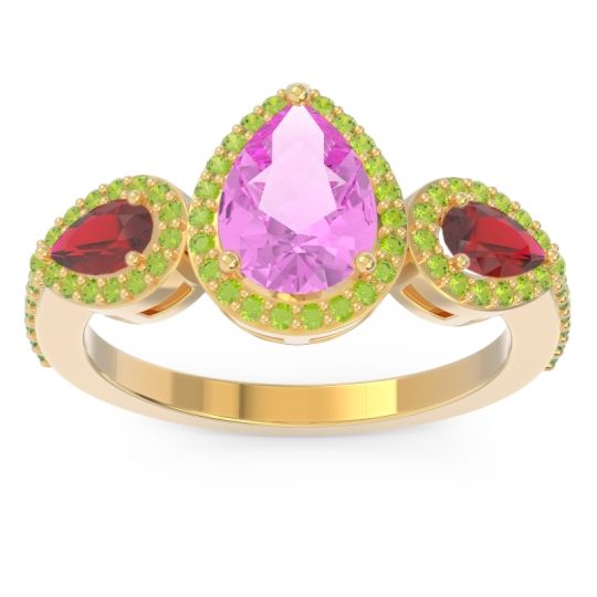 Halo Three Stone Pear Shape Varsana Ring