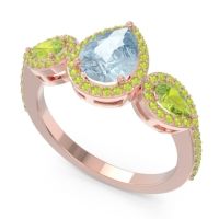 Halo Three Stone Pear Shape Varsana Ring