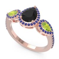 Halo Three Stone Pear Shape Varsana Ring