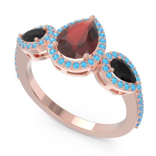 Halo Three Stone Pear Shape Varsana Ring