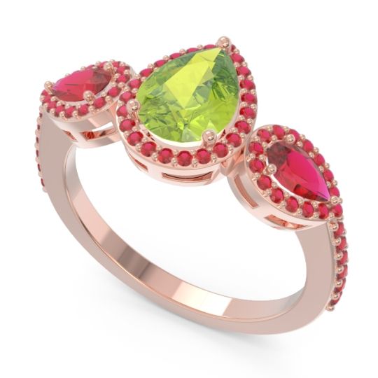 Halo Three Stone Pear Shape Varsana Ring