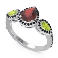 Halo Three Stone Pear Shape Varsana Ring