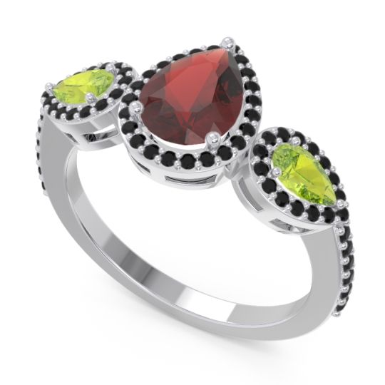 Halo Three Stone Pear Shape Varsana Ring