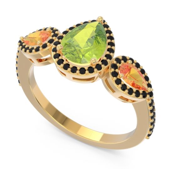 Halo Three Stone Pear Shape Varsana Ring