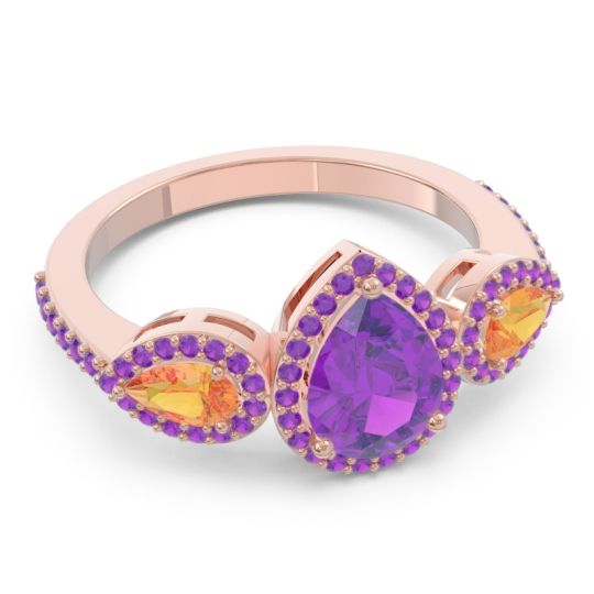 Halo Three Stone Pear Shape Varsana Ring