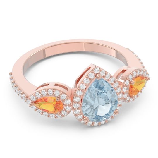 Halo Three Stone Pear Shape Varsana Ring